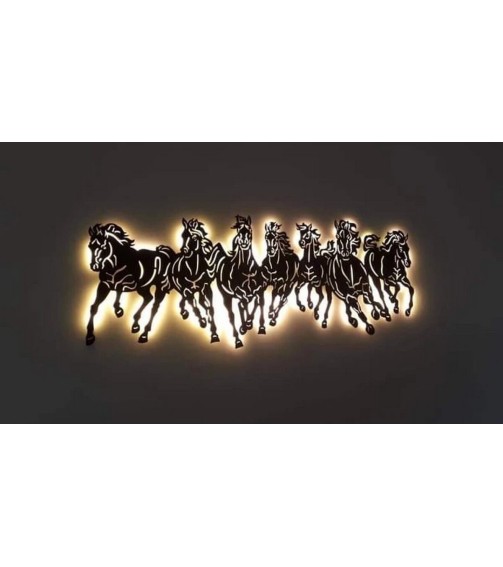 Handcrafted 7 Horses Metal Wall Art Decor