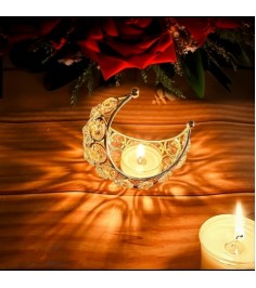 Crescent-Shaped Crystal Tealight Holder | Elegant Home Decor Accent for Home Decor & Gifting