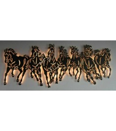 Handcrafted 7 Horses Metal Wall Art Decor