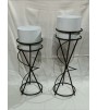 Black And White Round Planter With Stand Set Of 2