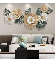 Metal Flower Wall Art Iron Wall Hanging Home Decoration Perfect for Living Room | Restaurant | Bedroom | Drawing Room (Colour : Multi)