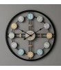 Vintage Pastel Multi-Numeral Wall Clock – Metal Frame For Home And Office