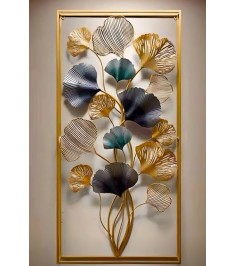 Golden Ginkgo Elegance Wall Sculpture | Iron Wall Art For Home & Office Decor