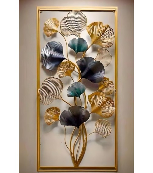 Golden Ginkgo Elegance Wall Sculpture | Iron Wall Art For Home & Office Decor