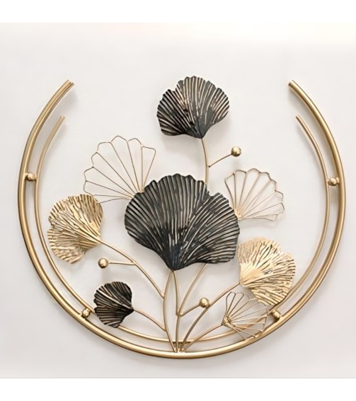 Nature's Golden Embrace: A Metal Ginkgo Wall Sculpture | Wall Art For Home & Office Decor