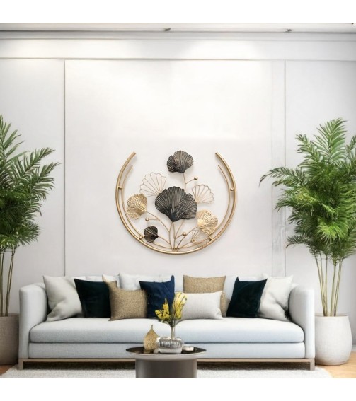 Nature's Golden Embrace: A Metal Ginkgo Wall Sculpture | Wall Art For Home & Office Decor