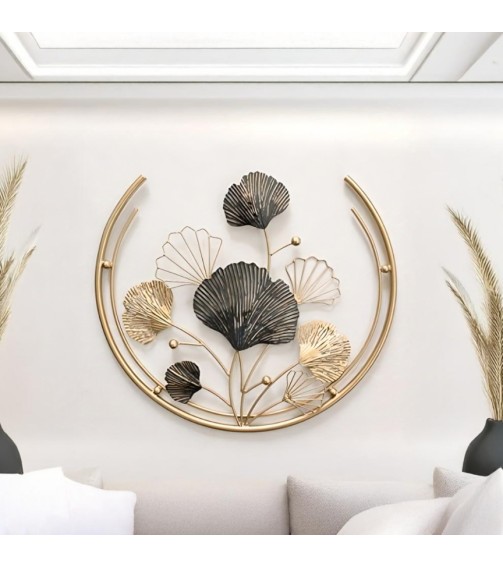 Nature's Golden Embrace: A Metal Ginkgo Wall Sculpture | Wall Art For Home & Office Decor