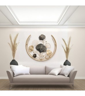 Nature's Golden Embrace: A Metal Ginkgo Wall Sculpture | Wall Art For Home & Office Decor