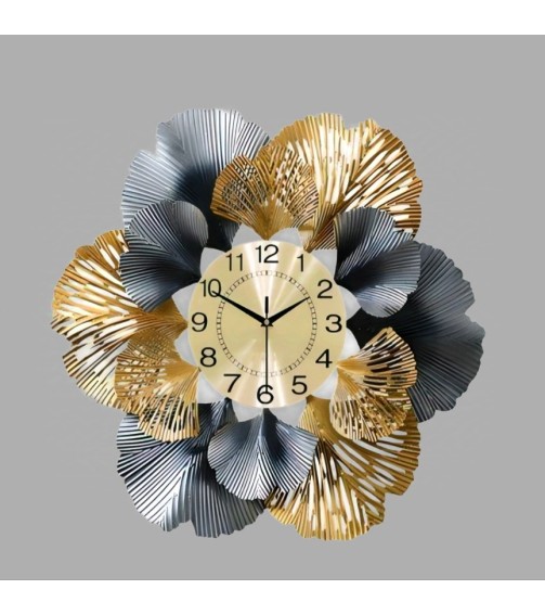 Shimmering Silhouette Two-Tone Metal Wall Clock For Home Decor/ Living room/bedroom/office