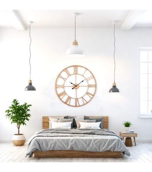 Large Roman Numeral Metal Home Decor Golden Wall Clock |bedroom |Living room |Office 