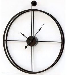 Large Black Metal Home Decor Wall Clock - Minimalist Modern Decor For Bedroom, Living Room, Office