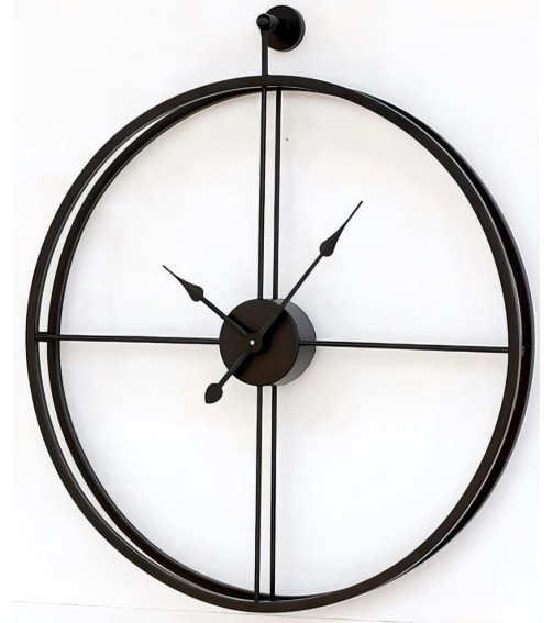 Large Black Metal Home Decor Wall Clock - Minimalist Modern Decor For Bedroom, Living Room, Office