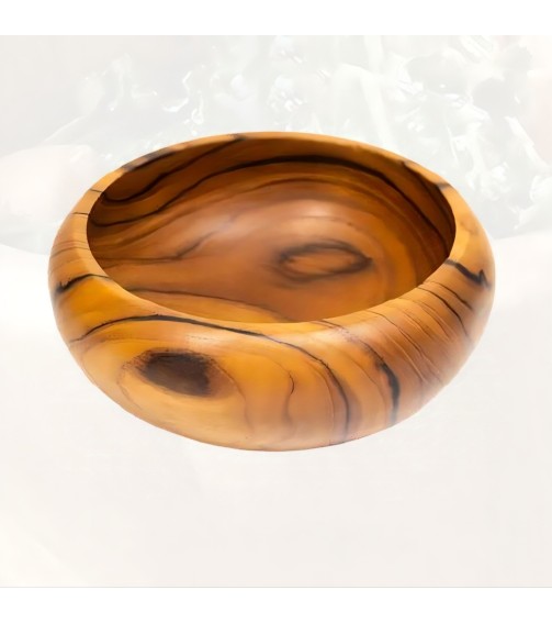 Handcrafted Wooden Bowl With Natural Grain Finish For Serving, Home & Kitchen Handcrafted