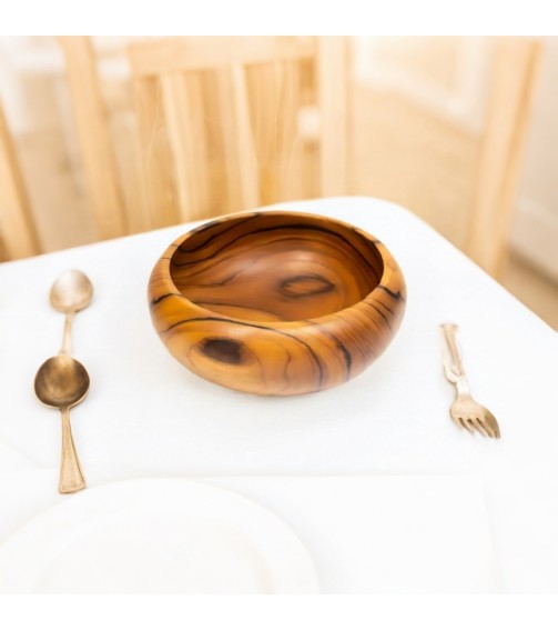 Handcrafted Wooden Bowl With Natural Grain Finish For Serving, Home & Kitchen Handcrafted