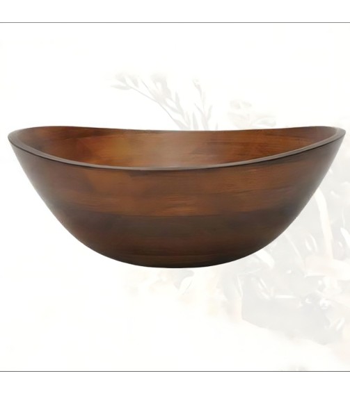 Elegant Deep Wooden Bowl – Polished Finish For Serving, Home & Kitchen Handcrafted