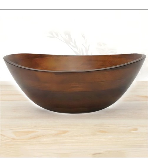 Elegant Deep Wooden Bowl – Polished Finish For Serving, Home & Kitchen Handcrafted