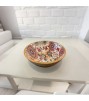 Handcrafted Floral Ceramic Bowl with Gold Rim For Serving, Home & Kitchen Handcrafted