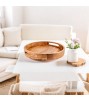 Handcrafted Rustic Charm Round Wooden Serving Tray For Kitchens